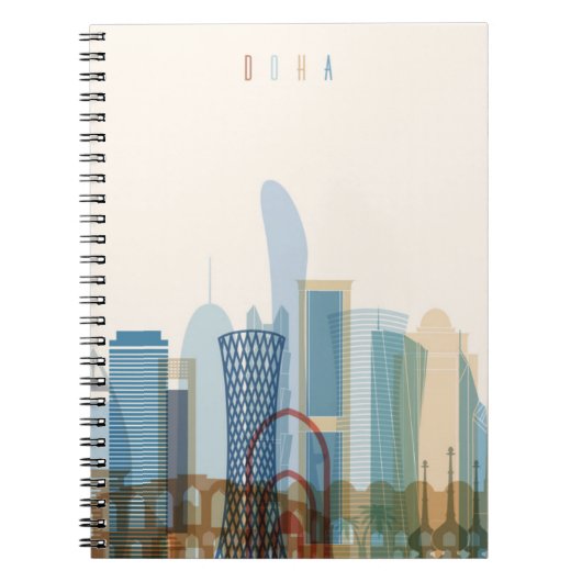Stadt-Skyline Dohas, Qatar | Notizblock (Vorderseite)
