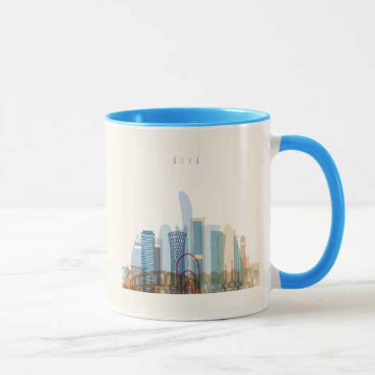 Stadt-Skyline Dohas, Qatar | Tasse (Rechts)