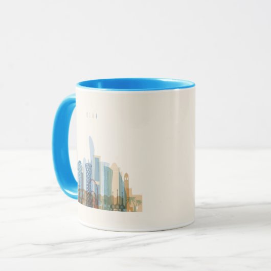 Stadt-Skyline Dohas, Qatar | Tasse (Vorderseite Links)