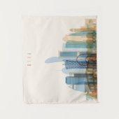 Stadt-Skyline Dohas, Qatar | Wandteppich (Vorderseite)