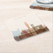 Stadt-Skyline Florenz, Italien | Rechteckiger Pappuntersetzer (angewinkelt)