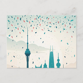 Stadt-Skyline-Geburtstagskarte Postkarte