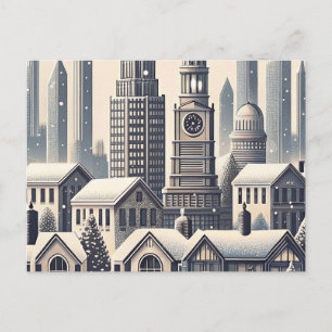 Stadt-Skyline Hanukkah-Grußkarte Postkarte