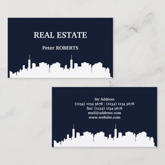 Stadt-Skyline-Illustrationsabdeckung Visitenkarte (Vorne/Hinten)