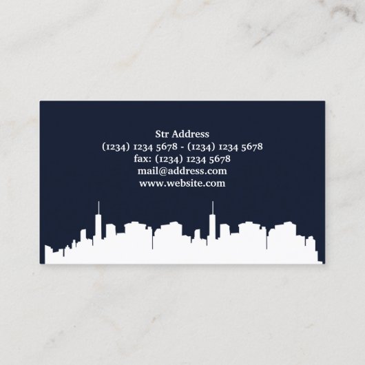 Stadt-Skyline-Illustrationsabdeckung Visitenkarte (Rückseite)