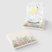 Stadt-Skyline Istanbuls, die Türkei | Steinuntersetzer (Seitenansicht)