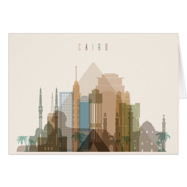 Stadt-Skyline Kairos, Ägypten | (Vorderseite (Horizontal))