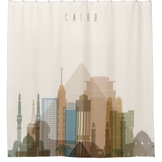 Stadt-Skyline Kairos, Ägypten | Duschvorhang (Vorderseite)