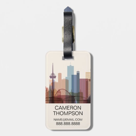 Stadt-Skyline Kölns, Deutschland | Gepäckanhänger (Rückseite vertikal)