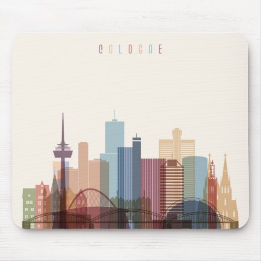 Stadt-Skyline Kölns, Deutschland | Mousepad (Vorne)