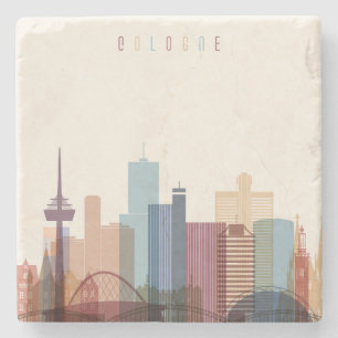Stadt-Skyline Kölns, Deutschland Steinuntersetzer