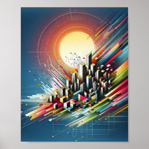 Stadt-Skyline-Kunstposter Poster