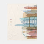 Stadt-Skyline Londons, England | Fleecedecke (Vorderseite)