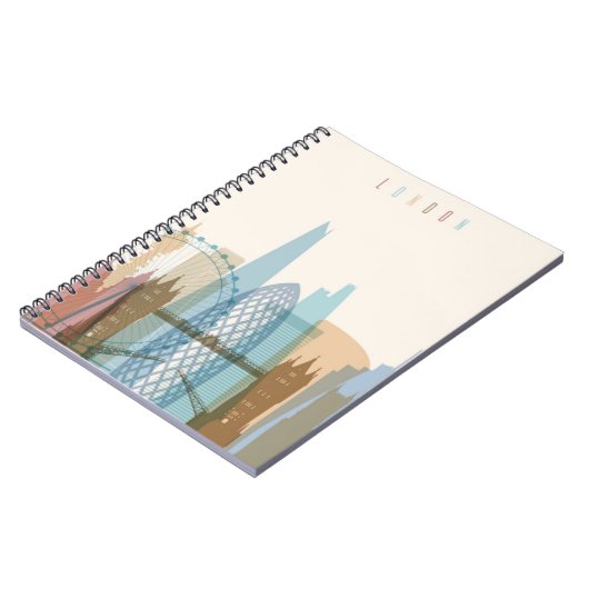 Stadt-Skyline Londons, England | Notizblock (Linke Seite)