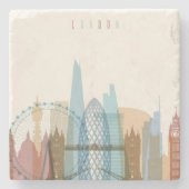 Stadt-Skyline Londons, England | Steinuntersetzer (Vorderseite)