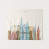 Stadt-Skyline Londons, England | Wandteppich (Vorderseite (Horizontal))