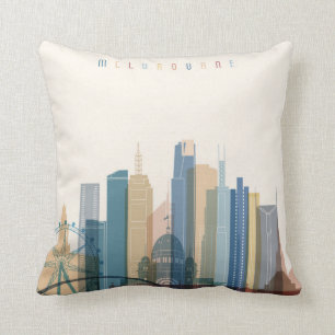 Stadt-Skyline Melbournes, Australien   Kissen