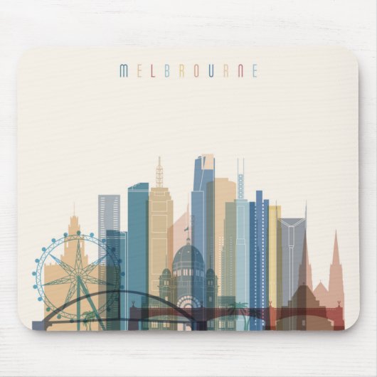 Stadt-Skyline Melbournes, Australien | Mousepad (Vorne)