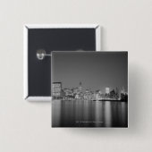 Stadt-Skyline nachts Button (Vorne & Hinten)