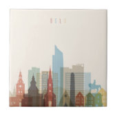 Stadt-Skyline Oslos, Norwegen | Fliese (Vorderseite)