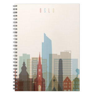 Stadt-Skyline Oslos, Norwegen   Notizblock