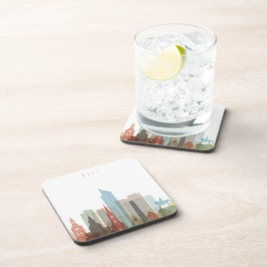 Stadt-Skyline Oslos, Norwegen | Untersetzer (Rechte Seite)