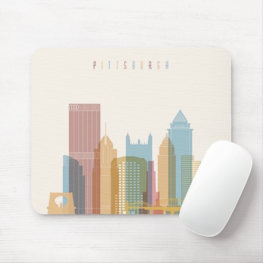 Stadt-Skyline Pittsburghs, Pennsylvania | Mousepad (Mit Mouse)