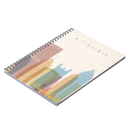 Stadt-Skyline Pittsburghs, Pennsylvania | Notizblock (Linke Seite)