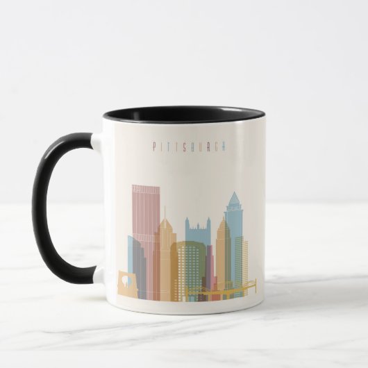 Stadt-Skyline Pittsburghs, Pennsylvania | Tasse (Links)