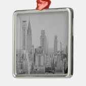 Stadt-Skyline Silbernes Ornament (Links)