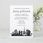 Stadt-Skyline-Stadtbild-Hochzeit Las Vegass Nevada Einladung (Stehend Vorderseite)