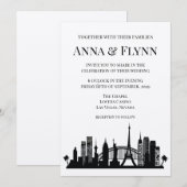 Stadt-Skyline-Stadtbild-Hochzeit Las Vegass Nevada Einladung (Vorne/Hinten)