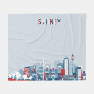 Stadt-Skyline Sydneys Australien Fleecedecke