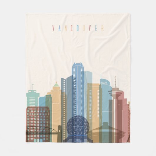 Stadt-Skyline Vancouvers, Kanada | Fleecedecke (Vorderseite)