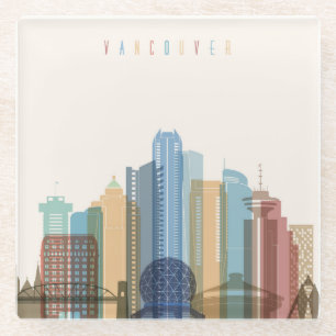 Stadt-Skyline Vancouvers, Kanada   Glasuntersetzer