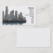 Stadt-Skyline-Visitenkartehintergrund Visitenkarte (Vorne/Hinten)