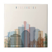 Stadt-Skyline Wellingtons, Neuseeland | Fliese (Vorderseite)