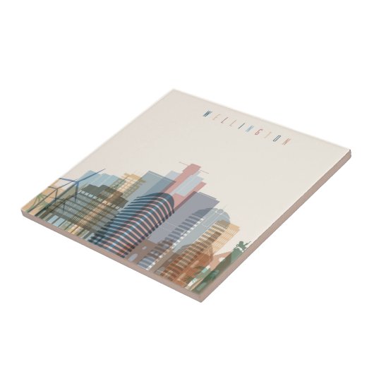Stadt-Skyline Wellingtons, Neuseeland | Fliese (Seite)