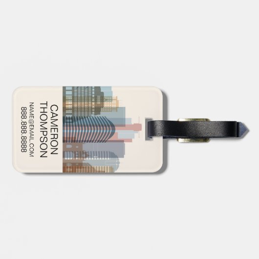 Stadt-Skyline Wellingtons, Neuseeland | Gepäckanhänger (Rückseite horizontal)