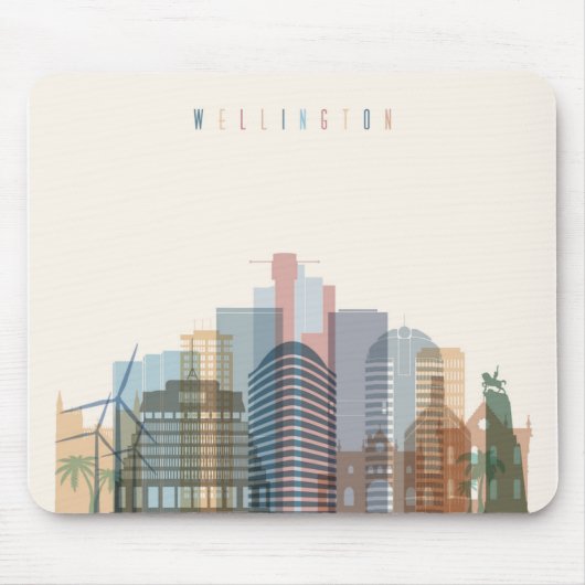 Stadt-Skyline Wellingtons, Neuseeland | Mousepad (Vorne)
