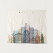 Stadt-Skyline Wellingtons, Neuseeland | Wandteppich (Vorderseite (Horizontal))