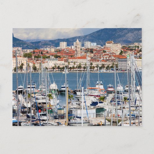 Stadt Split Marina und Altstadt in Kroatien Postkarte (Vorderseite)