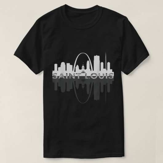 Stadt St. Louis Missouri Skyline Art Gateway Arch T-Shirt (Design vorne)