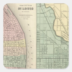 Stadt St. Louis, Missouri Stadt Chicago Quadratischer Aufkleber