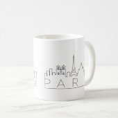 Stadt-stilisierte Skyline Paris, Frankreich Kaffeetasse (VorderseiteRechts)