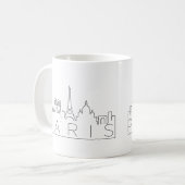 Stadt-stilisierte Skyline Paris, Frankreich Kaffeetasse (Vorderseite Links)