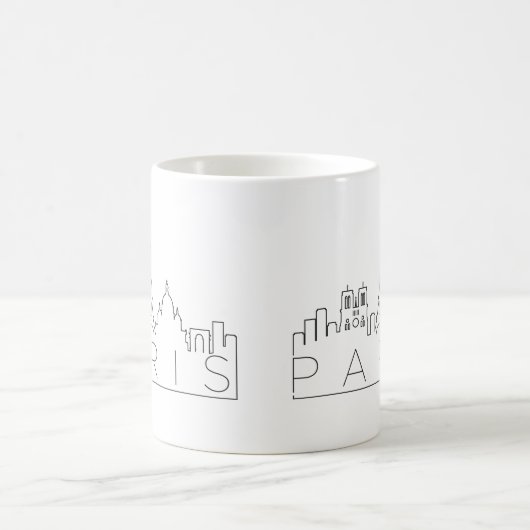 Stadt-stilisierte Skyline Paris, Frankreich Kaffeetasse (Mittel)
