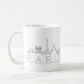 Stadt-stilisierte Skyline Paris, Frankreich Kaffeetasse (Links)