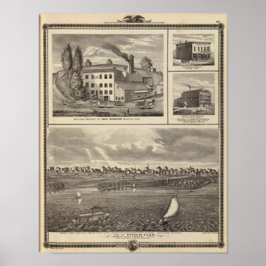 Stadt Storm Lake Brauerei, Muscatine Bldg Poster (Vorne)