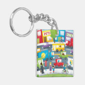 Stadt-Straße Schlüsselanhänger (Vorderseite links)